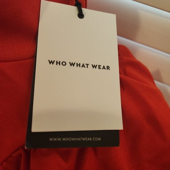 Who What Wear Vibrant Red Long Sleeve Blouse/Dress. NWT. Size Small. - Picture 4 of 12